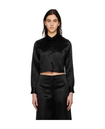 Theory Logo Long-sleeved Shirt In Black