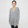 Theory Long Cardigan In Cashmere In Husky