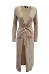 Theory Long Cardigan In Pink Cashmere In Pink