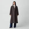 Theory Long Double-breasted Coat In Textured Wool-cashmere