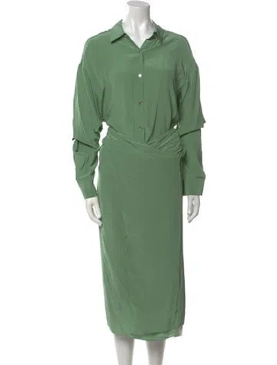 Pre-owned Theory Long Dress In Green