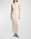 THEORY LONG OPEN MESH SLEEVELESS MAXI DRESS