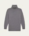 Theory Long Oversized Cashmere Turtleneck Sweater In Light Charcoal
