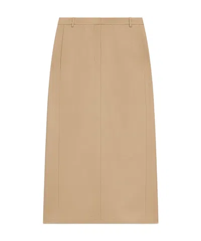 Theory Long Skirt With Belt Loop In Camel