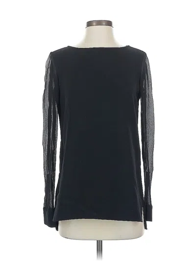Pre-owned Theory Long Sleeve Blouse In Black