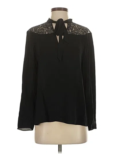 Pre-owned Theory Long Sleeve Blouse In Black