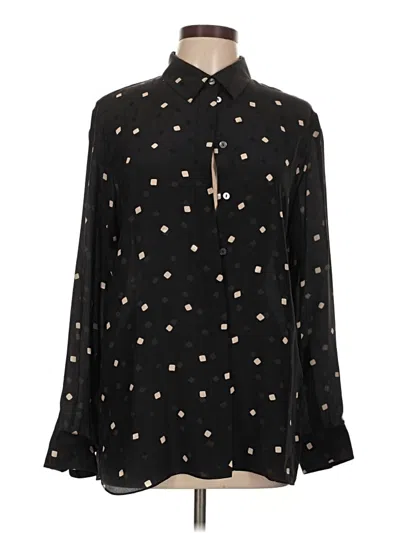 Pre-owned Theory Long Sleeve Blouse In Black