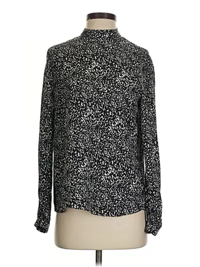 Pre-owned Theory Long Sleeve Blouse In Black