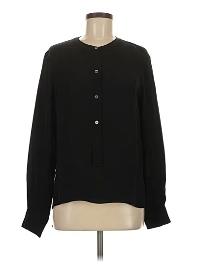 Pre-owned Theory Long Sleeve Blouse In Black