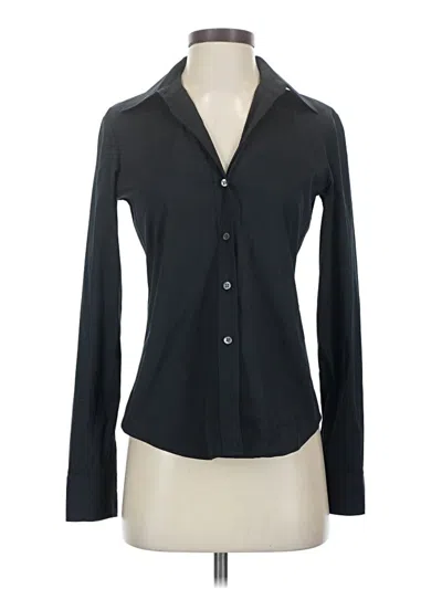 Pre-owned Theory Long Sleeve Blouse In Black