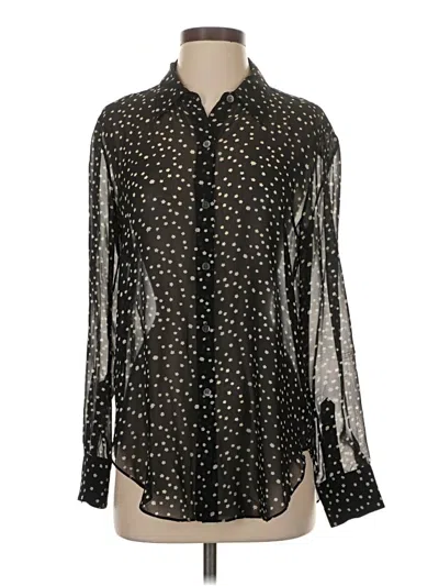 Pre-owned Theory Long Sleeve Blouse In Black
