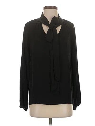 Pre-owned Theory Long Sleeve Blouse In Black