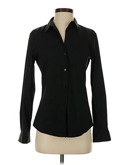 Pre-owned Theory Long Sleeve Blouse In Black