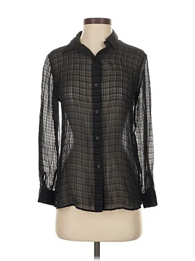 Pre-owned Theory Long Sleeve Blouse In Black