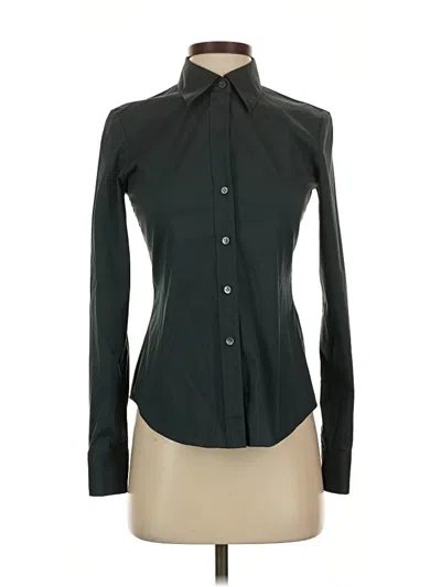 Pre-owned Theory Long Sleeve Blouse In Black