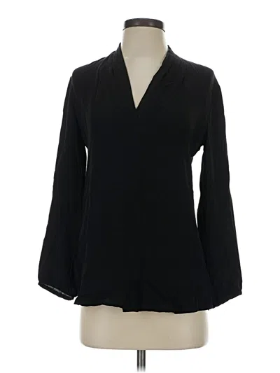 Pre-owned Theory Long Sleeve Blouse In Black