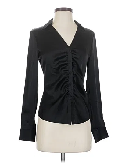 Pre-owned Theory Long Sleeve Blouse In Black