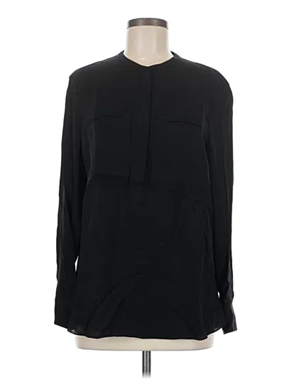 Pre-owned Theory Long Sleeve Blouse In Black
