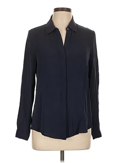 Pre-owned Theory Long Sleeve Blouse In Black