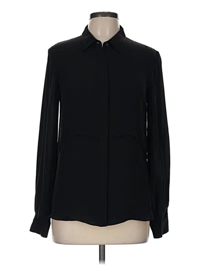 Pre-owned Theory Long Sleeve Blouse In Black