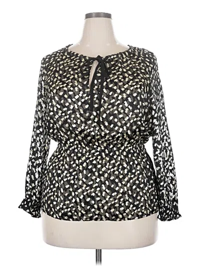 Pre-owned Theory Long Sleeve Blouse In Black