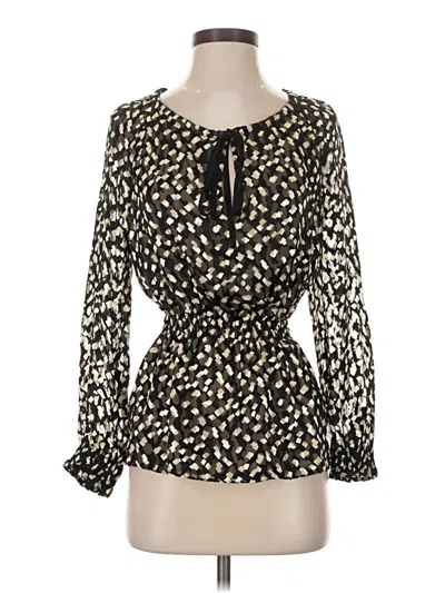 Pre-owned Theory Long Sleeve Blouse In Black