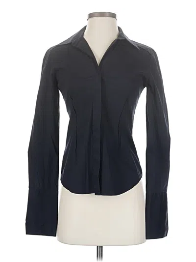 Pre-owned Theory Long Sleeve Blouse In Black
