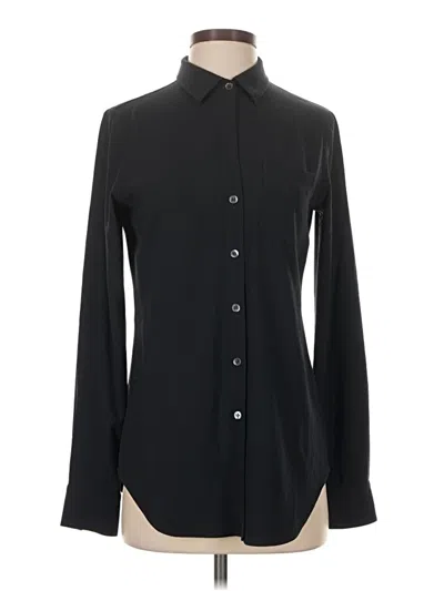 Pre-owned Theory Long Sleeve Blouse In Black