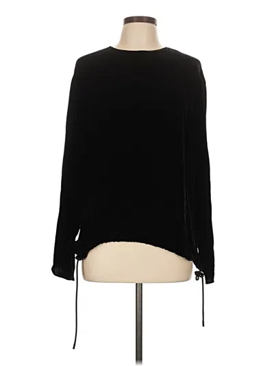 Pre-owned Theory Long Sleeve Blouse In Black