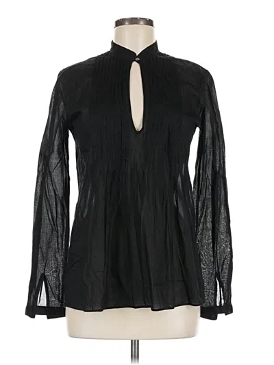 Pre-owned Theory Long Sleeve Blouse In Black