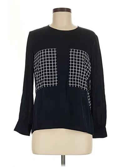 Pre-owned Theory Long Sleeve Blouse In Black