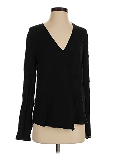 Pre-owned Theory Long Sleeve Blouse In Black
