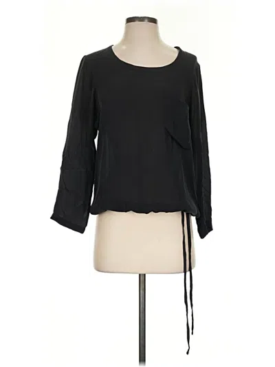 Pre-owned Theory Long Sleeve Blouse In Black