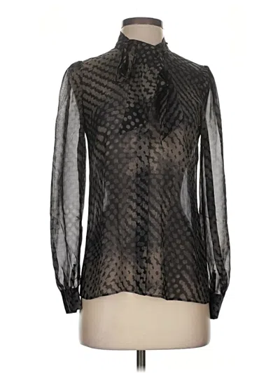 Pre-owned Theory Long Sleeve Blouse In Black