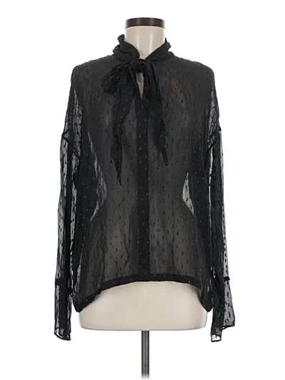 Pre-owned Theory Long Sleeve Blouse In Black