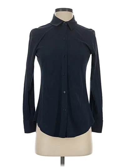 Pre-owned Theory Long Sleeve Blouse In Black