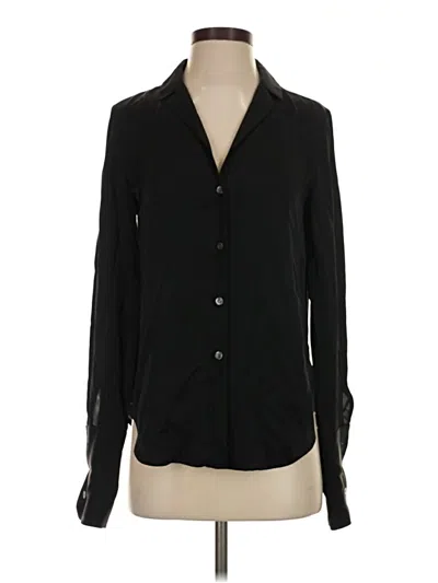 Pre-owned Theory Long Sleeve Blouse In Black