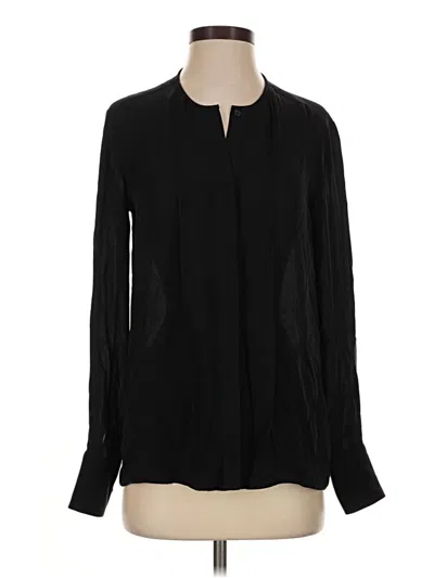 Pre-owned Theory Long Sleeve Blouse In Black