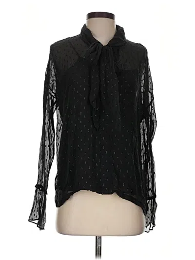 Pre-owned Theory Long Sleeve Blouse In Black