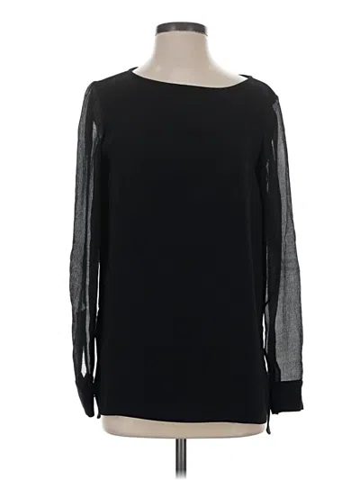 Pre-owned Theory Long Sleeve Blouse In Black
