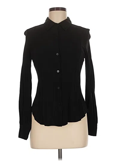 Pre-owned Theory Long Sleeve Blouse In Black