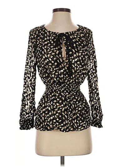 Pre-owned Theory Long Sleeve Blouse In Black