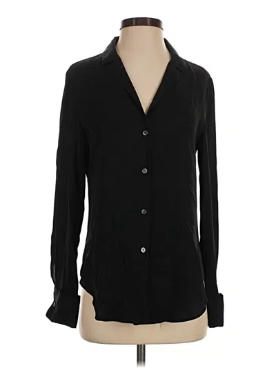 Pre-owned Theory Long Sleeve Blouse In Black