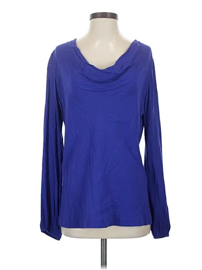 Pre-owned Theory Long Sleeve Blouse In Blue