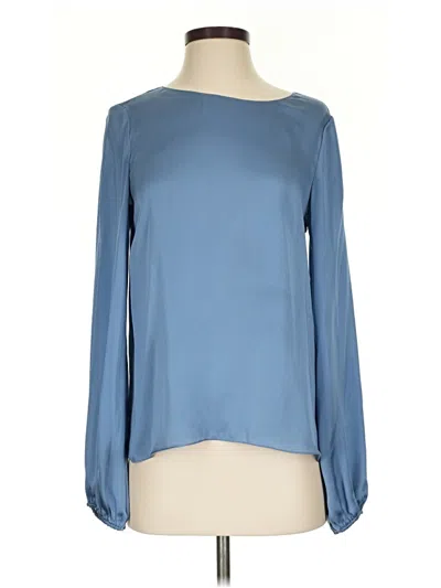 Pre-owned Theory Long Sleeve Blouse In Blue