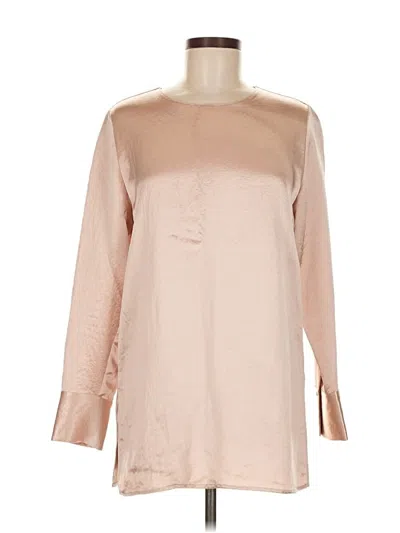 Pre-owned Theory Long Sleeve Blouse In Brown