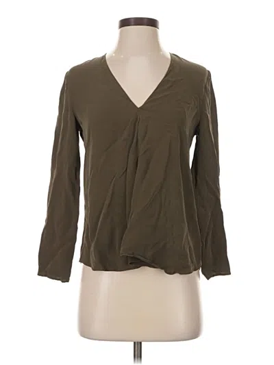 Pre-owned Theory Long Sleeve Blouse In Brown