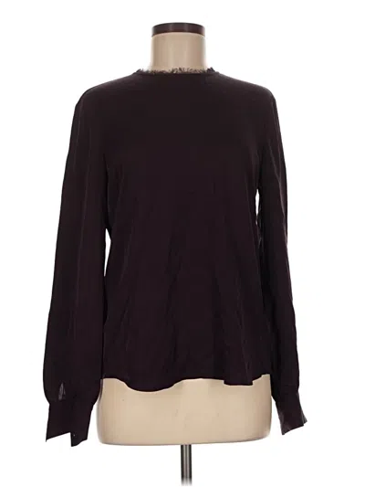 Pre-owned Theory Long Sleeve Blouse In Burgundy