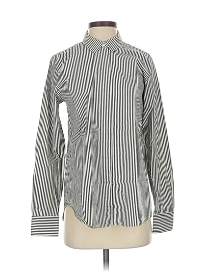 Pre-owned Theory Long Sleeve Blouse In Gray