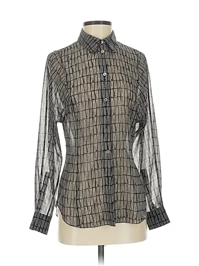 Pre-owned Theory Long Sleeve Blouse In Gray